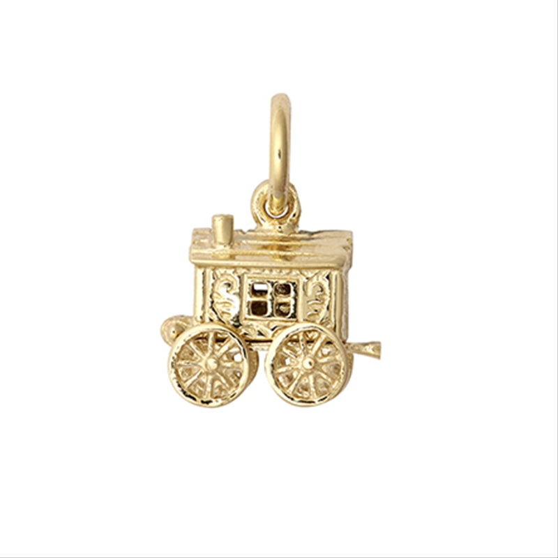 New 9ct Gold Opening Caravan Pendant 22mm