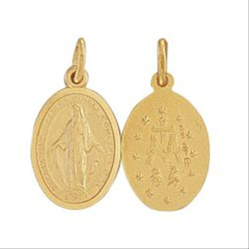 New 9ct Gold Oval Mary Pendant 17mm