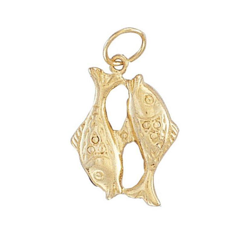 New 9ct Gold Pisces Pendant 15mm