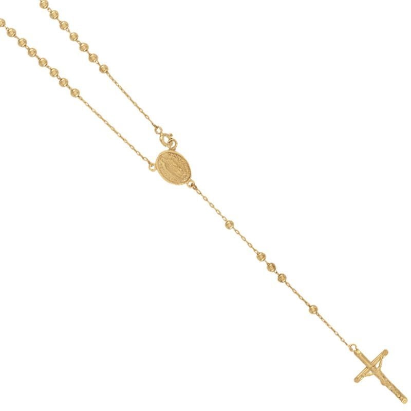 New 9ct Gold Rosary Bead Chain with Madonna 16″