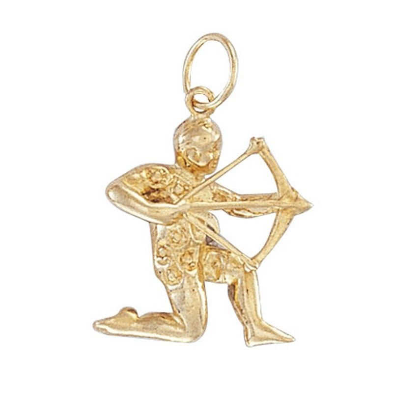 New 9ct Gold Sagittarius Zodiac Pendant 28mm