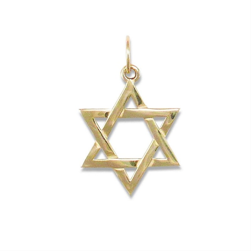 New 9ct Gold Star of David Pendant 30mm