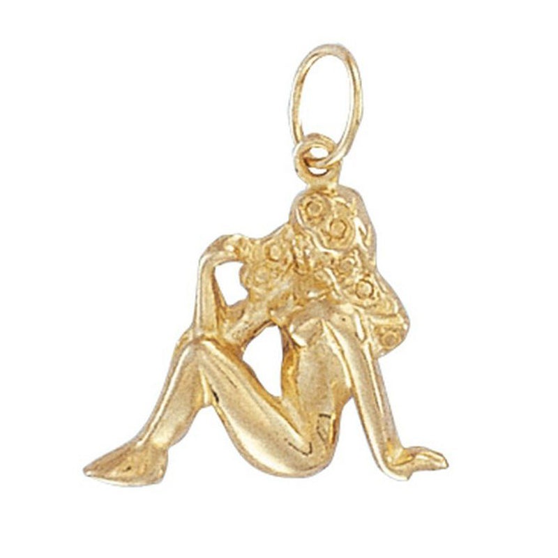 New 9ct Gold Virgo Zodiac Pendant 27mm