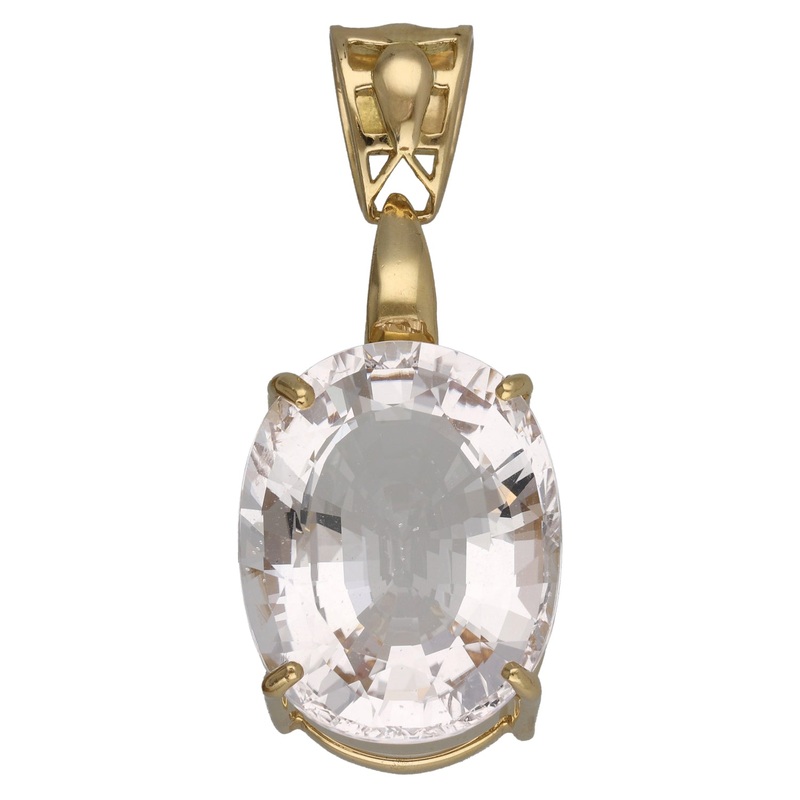 18ct Gold Morganite Single Stone Pendant