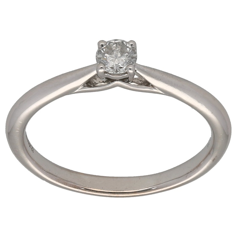 18ct White Gold 0.25ct Diamond Solitaire Ring Size P