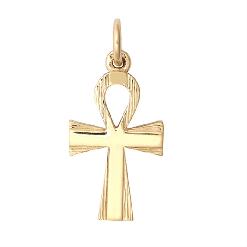 New 9ct Gold Egyptian Cross Pendant 34mm