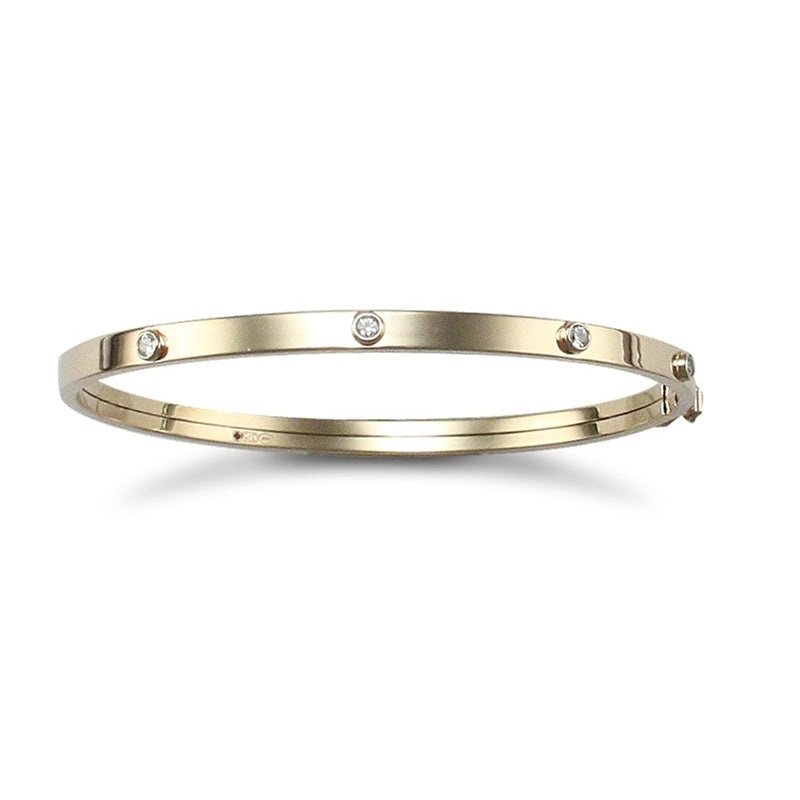 New 9ct Gold Kids Cubic Zirconia Flexi Bangle