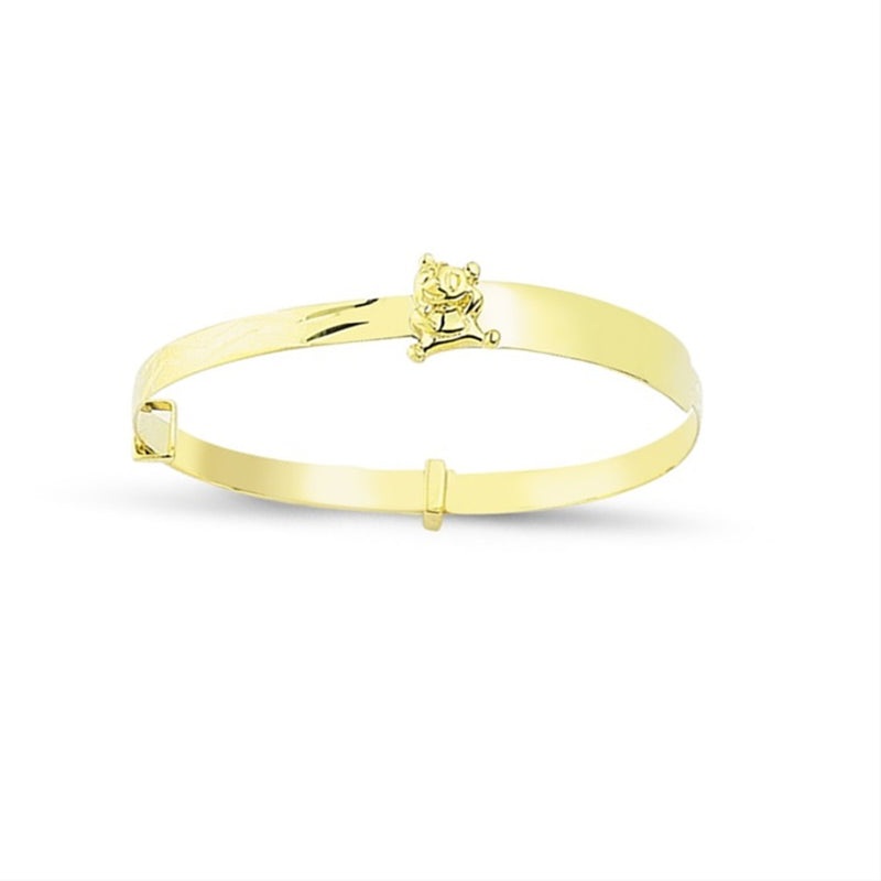 New 9ct Gold Kids Teddy Bear Expandable Bangle