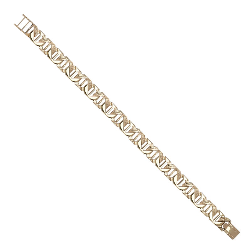 New 9ct Gold Plain & Engraved Cast Anchor Bracelet