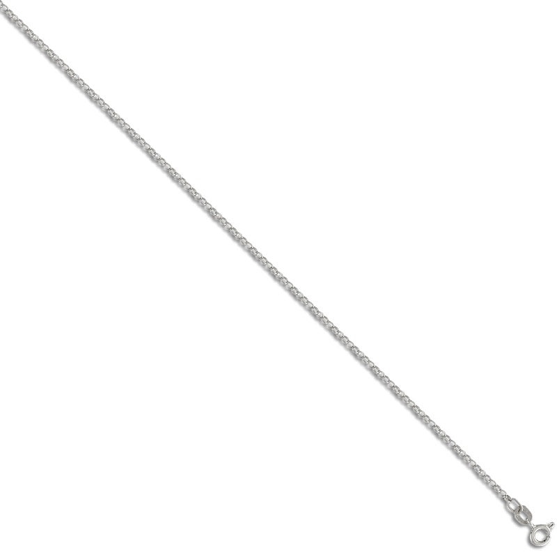 New 9ct White 1.5mm Oval Belcher Chain 18″-24″