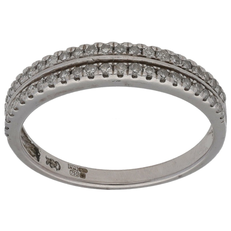 18ct White Gold 0.24ct Diamond Half Eternity Ring Size N