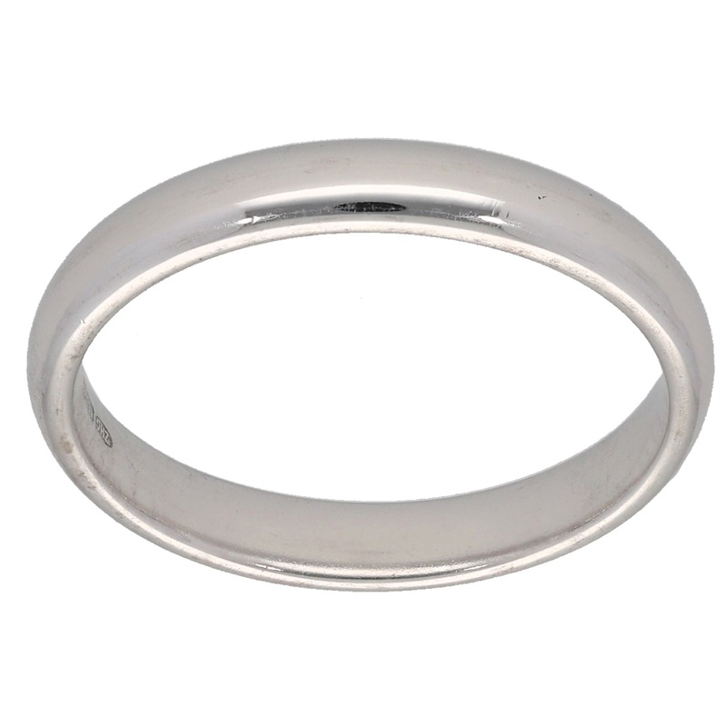 18ct White Gold Plain Wedding Ring Size M