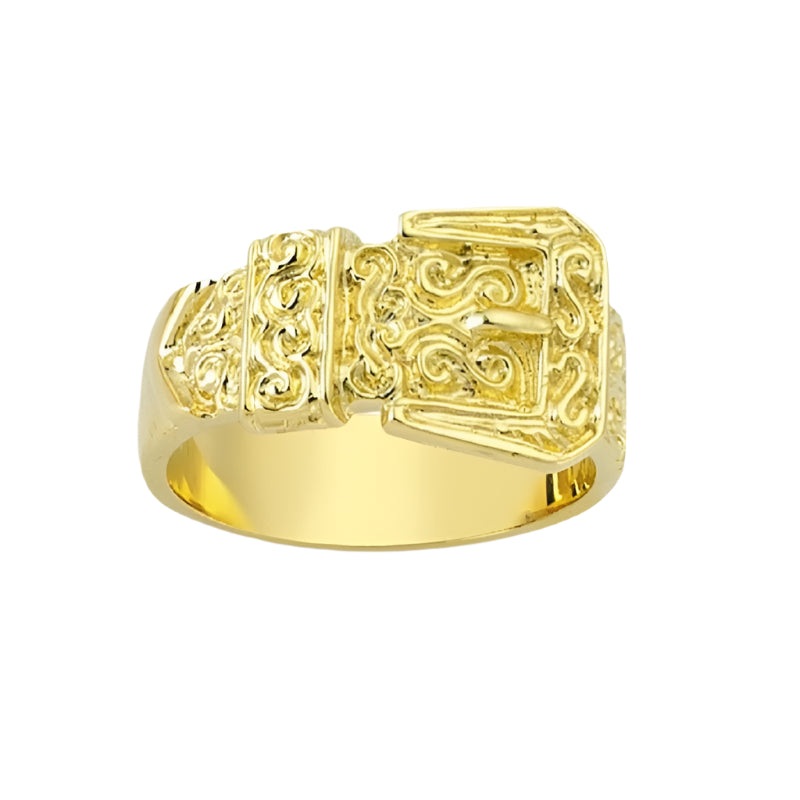 New 9ct Gold Plain Buckle Ring Sizes R-Z