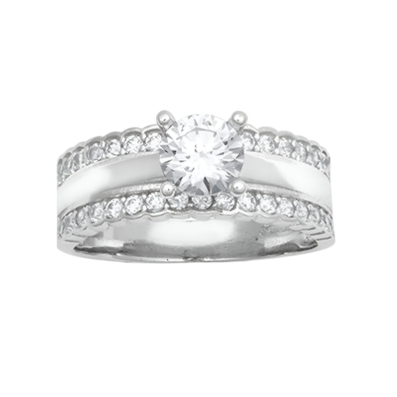 New 9ct White Gold Cubic Zirconia Dress/Cocktail Ring Sizes L-O