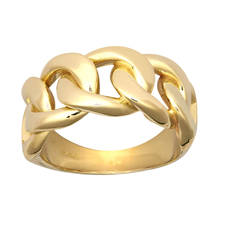 New 9ct Gold Curb Link Alternative Ring Sizes R-X