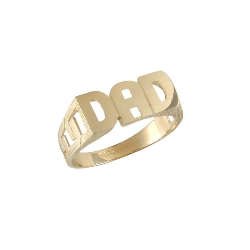 New 9ct Gold Dad Ring Sizes K-Z