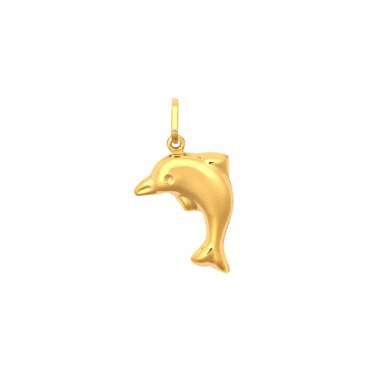 New 9ct Gold Hollow Dolphin Charm Pendant 21mm