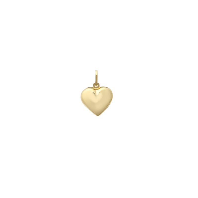 New 9ct Gold Hollow Heart Charm Pendant 14mm