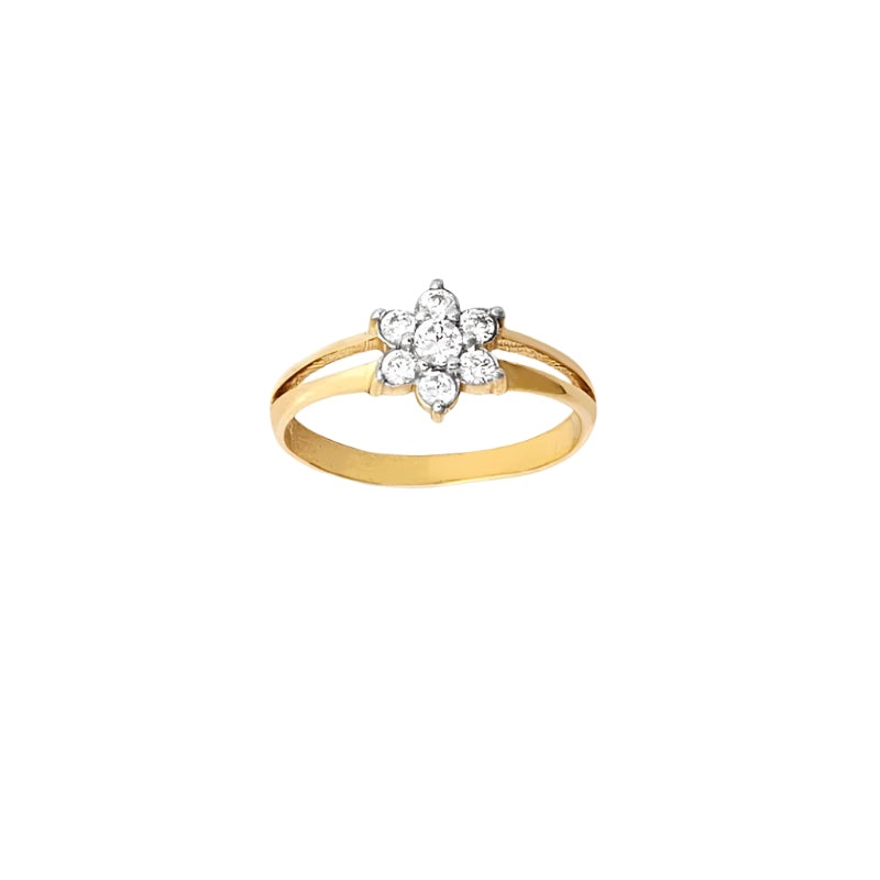 New 9ct Gold Kids Cubic Zirconia Cluster Ring Sizes A-M