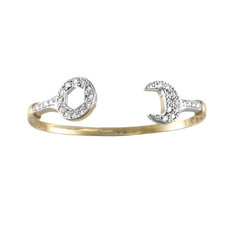 New 9ct Gold Kids Cubic Zirconia Spanner Bangle