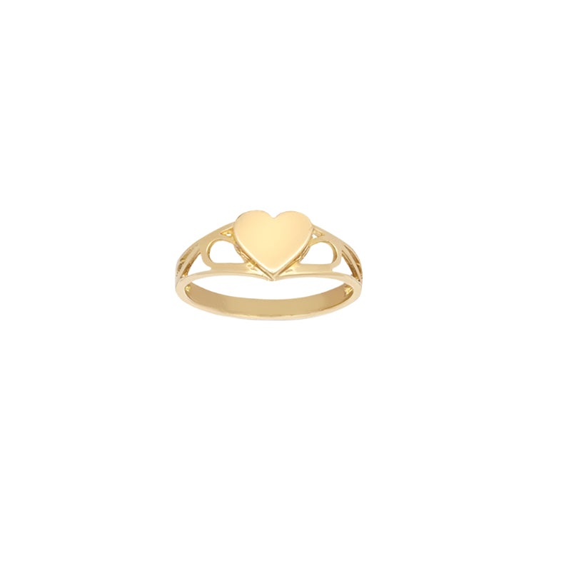 New 9ct Gold Kids Heart Ring Sizes C-J