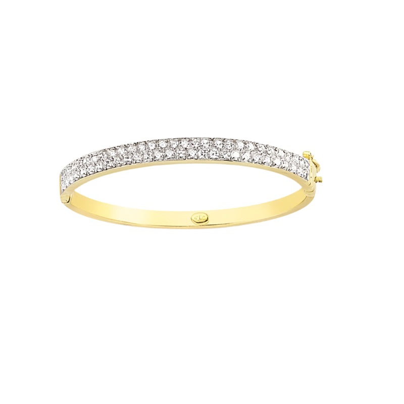 New 9ct Gold Kids Two Row Cubic Zirconia Bangle