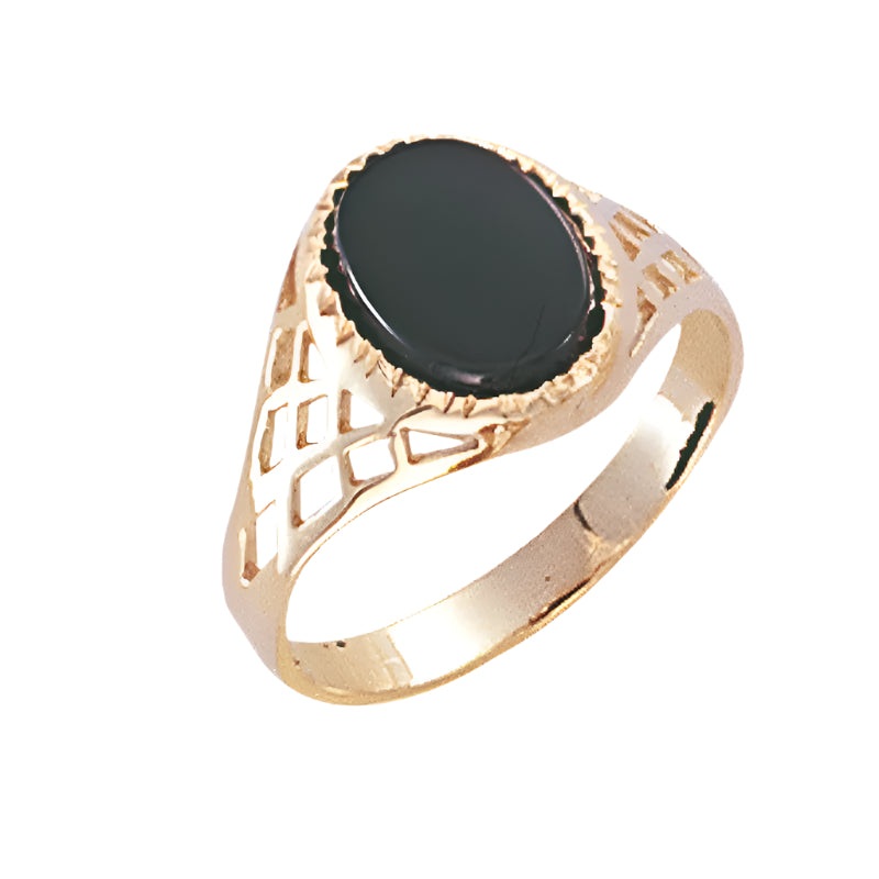 New 9ct Gold Onyx Signet Ring Sizes J-Z
