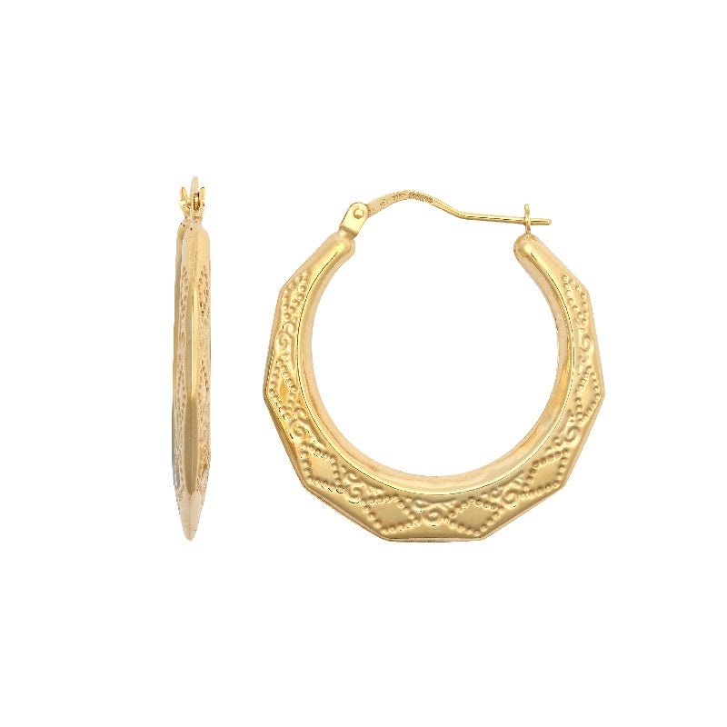 New 9ct Gold Round Creole Earrings
