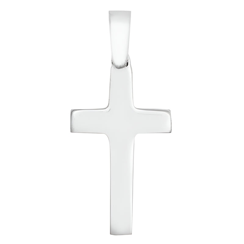 New 9ct White Gold Cross Pendant 34mm