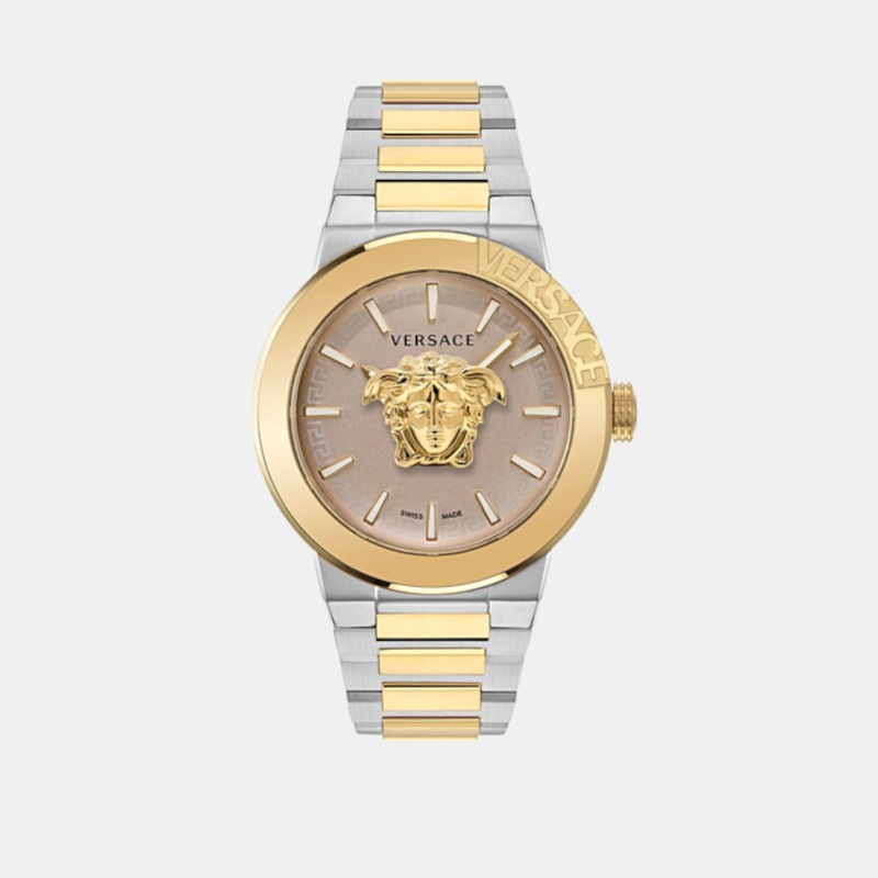 Versace Medusa Infinite Gent(Wc-7 Men Quartz Beige Dial Analog Stainless Steel Watch VE7E00423
