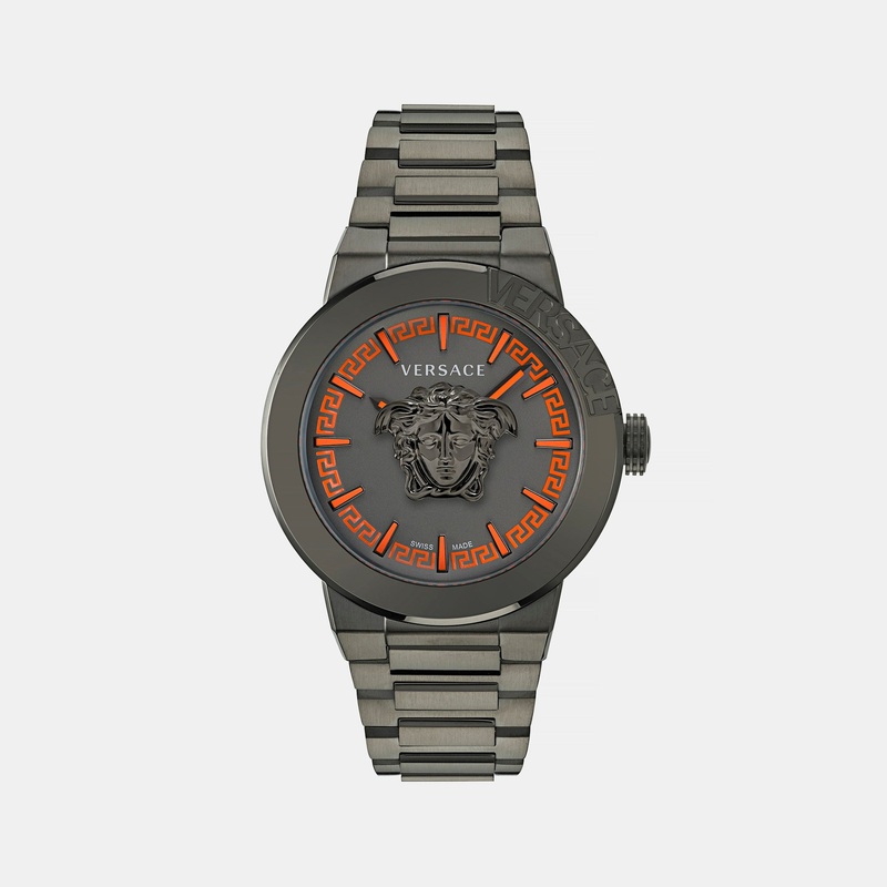 Versace Medusa Infinite Gent(Wc-7 Men Quartz Black Dial Analog Stainless Steel Watch VE7E00723