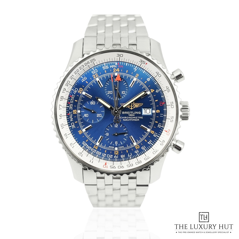 Breitling Navitimer World Chronograph Steel Blue Dial Ref: A2432212  Full Set  2018