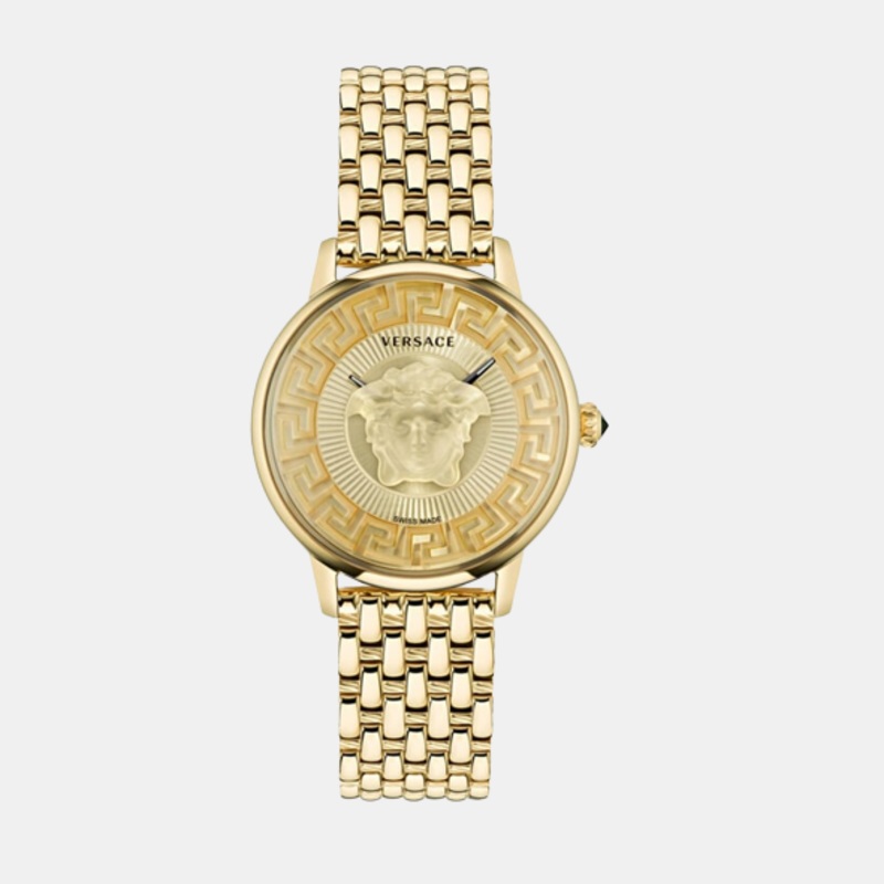 Versace Medusa Alchemy(Wc-6F) Women Quartz Gold Dial Analog Stainless Steel Watch VE6F00623