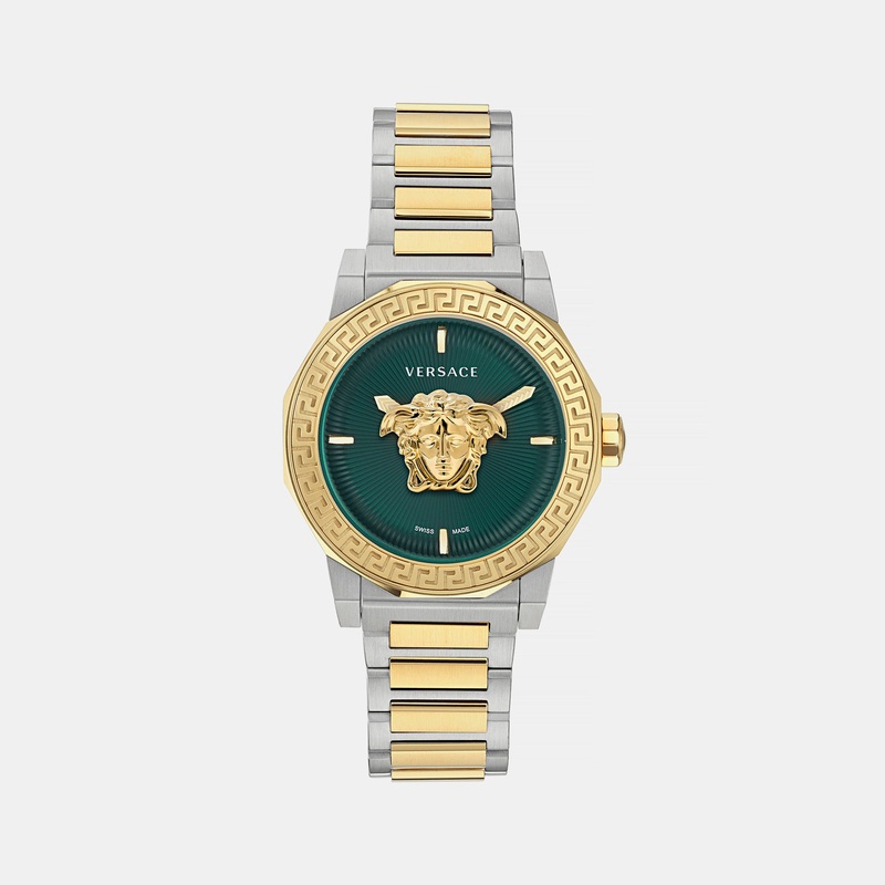 Versace Medusa Deco (Wc-7B) Women Quartz Green Dial Analog Stainless Steel Watch VE7B00323