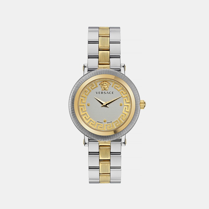 Versace Greca Women Quartz White Dial Analog Stainless Steel Watch VE7F00423
