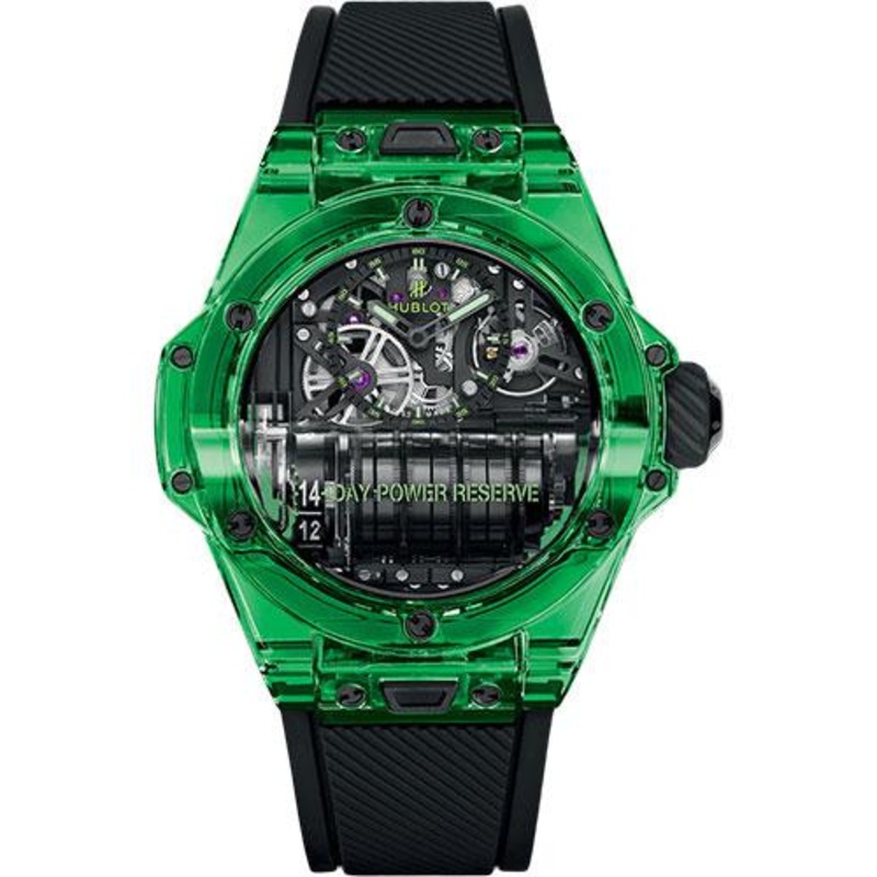 Hublot Big Bang MP-11 Power Reserve 14 Days Green SAXEM Watch – 45 mm – Sapphire Crystal Dial Limited Edition of 6-911.JG.0129.RX