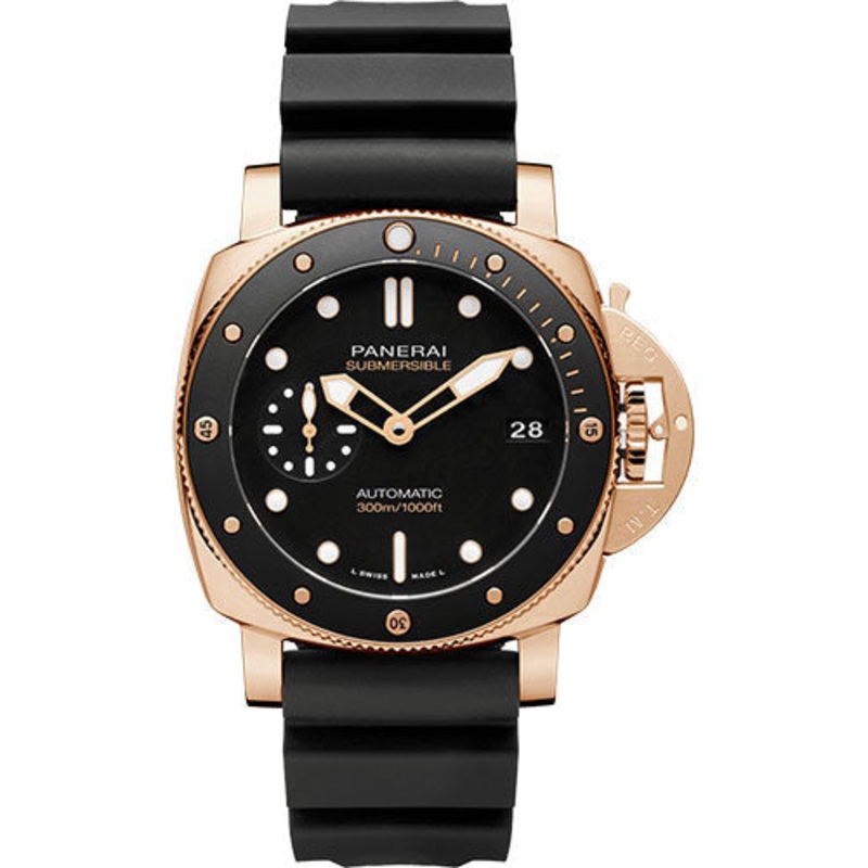 Panerai Submersible Goldtech – 42mm – Polished Goldtech – Sun-Brushed Black Dial Dial – PAM01164