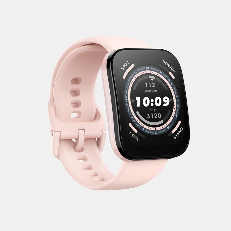 Amazfit Unisex Processor Pastel Pink Dial LCD Silicone Watch BIP 5 PASTEL PINK