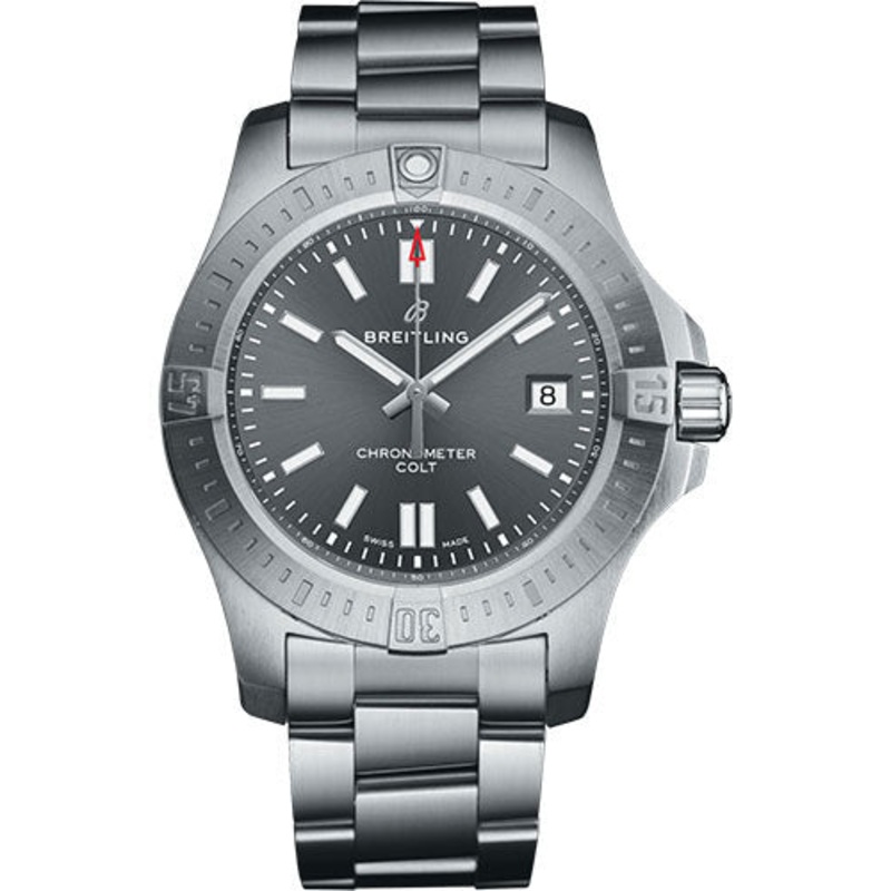 Breitling Chronomat Colt Automatic 41 Watch – Steel Case – Tempest Gray Dial – Steel Pilot Bracelet – A17313101F1A1