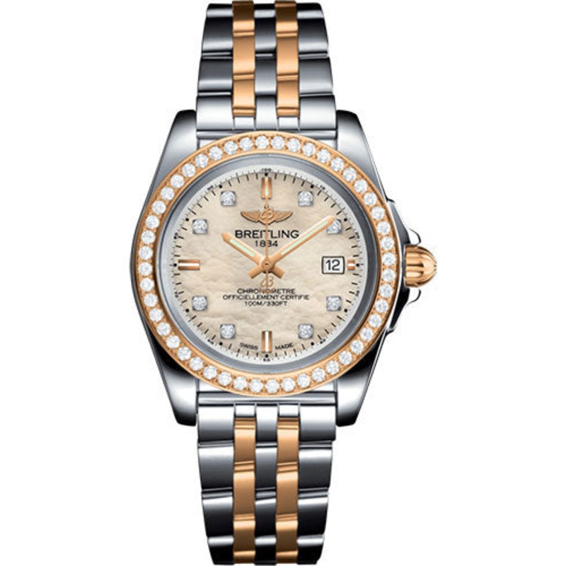 Breitling Galactic 32 Sleek Watch – Steel & rose Gold, gem-set bezel – Mother-Of-Pearl Diamond Dial – Steel And Rose Gold Bracelet – C7133053/A803/792C