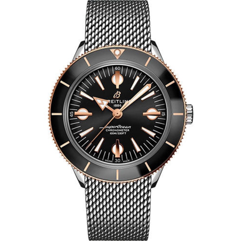 Breitling Superocean Heritage ’57 Watch – Steel and 18K Red Gold – Black Dial – Metal Bracelet – U10370121B1A1