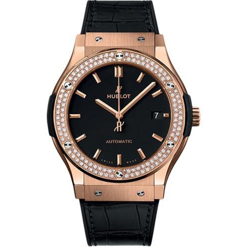 Hublot Classic Fusion King Gold Diamonds Watch – 45 mm – Black Dial-511.OX.1181.LR.1104