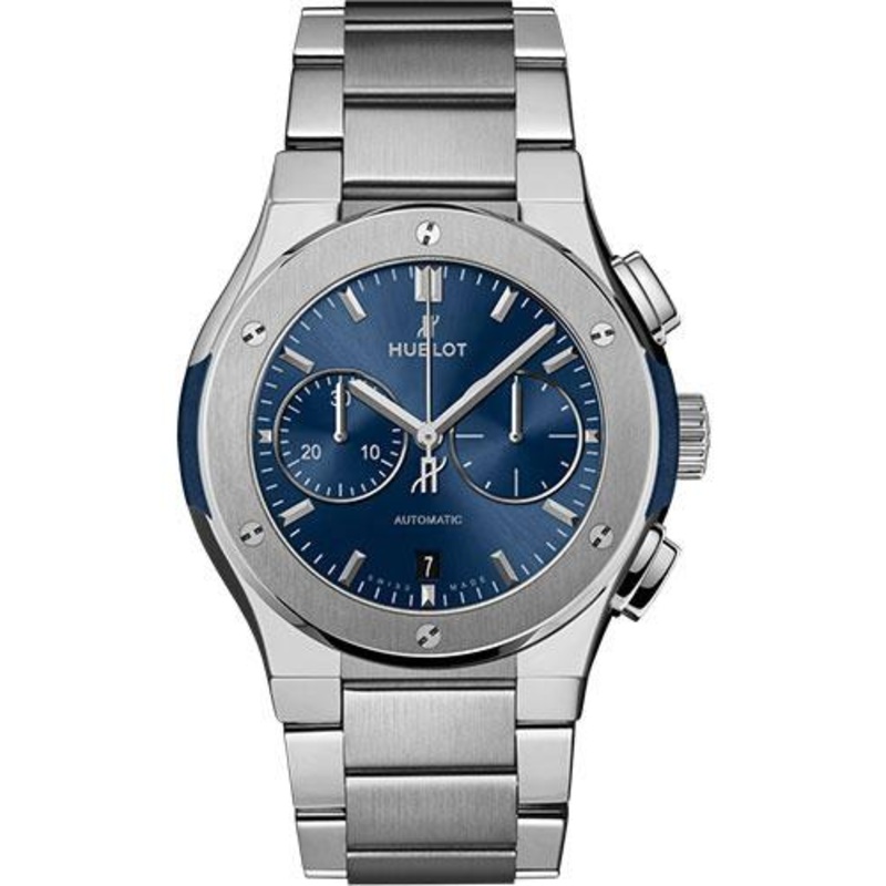 Hublot Classic Fusion Blue Chronograph Titanium Bracelet Watch – 42 mm – Blue Dial-540.NX.7170.NX