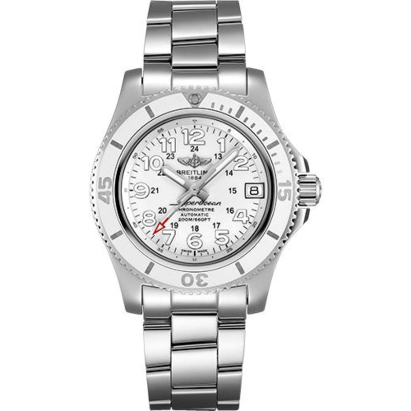 Breitling Superocean II 36 Watch – Steel – Hurricane White Dial – Steel Bracelet – A17312D21A1A1