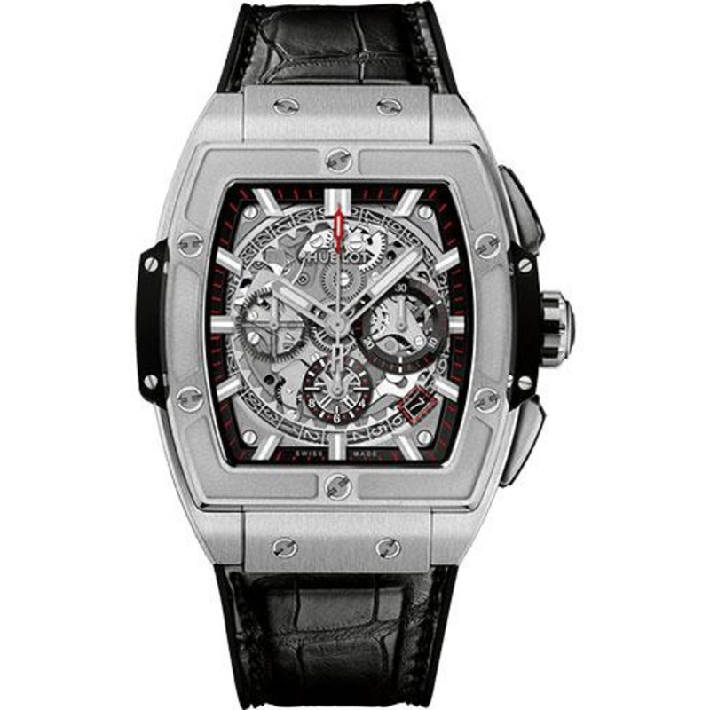 Hublot Spirit of Big Bang Titanium Watch – 42 mm – Sapphire Dial – Black Rubber and Leather Strap-641.NX.0173.LR
