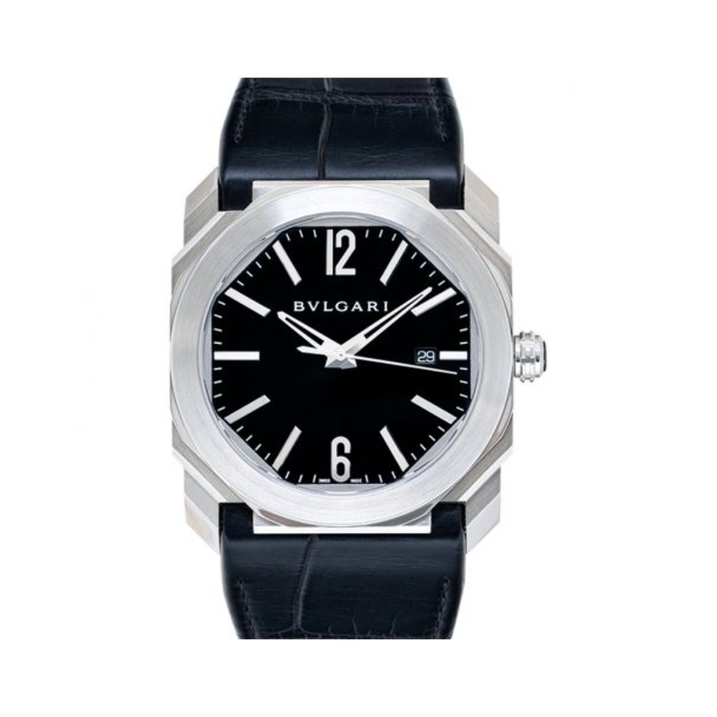 Octo Solotempo Automatic Black Dial Black Leather Men’s Watch