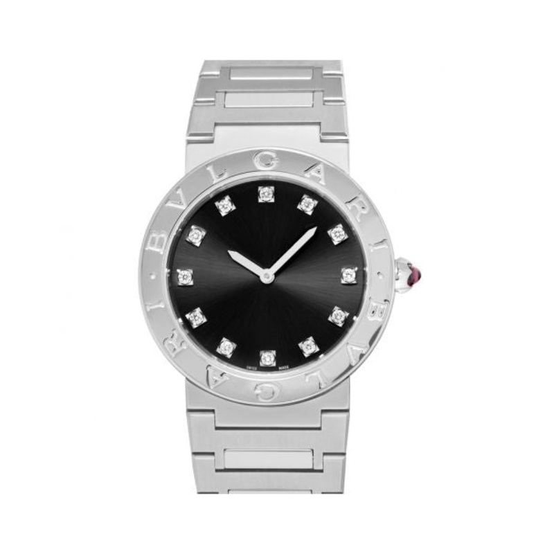 Quartz Black Dial Diamond Indexes Ladies Watch