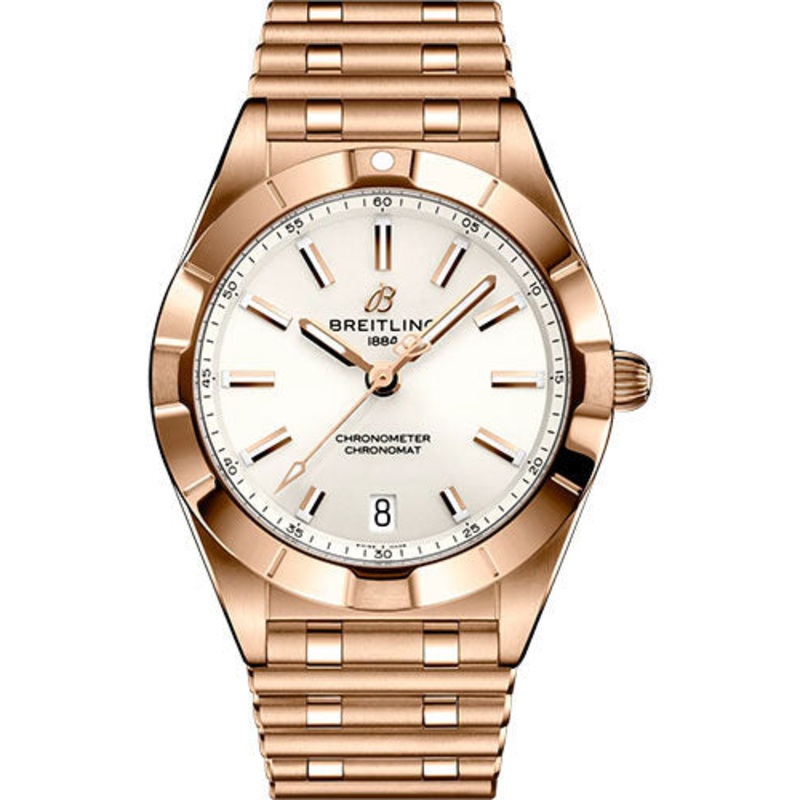Breitling Chronomat 32 Watch – 18K Red Gold – White Dial – Metal Bracelet – R77310101A1R1