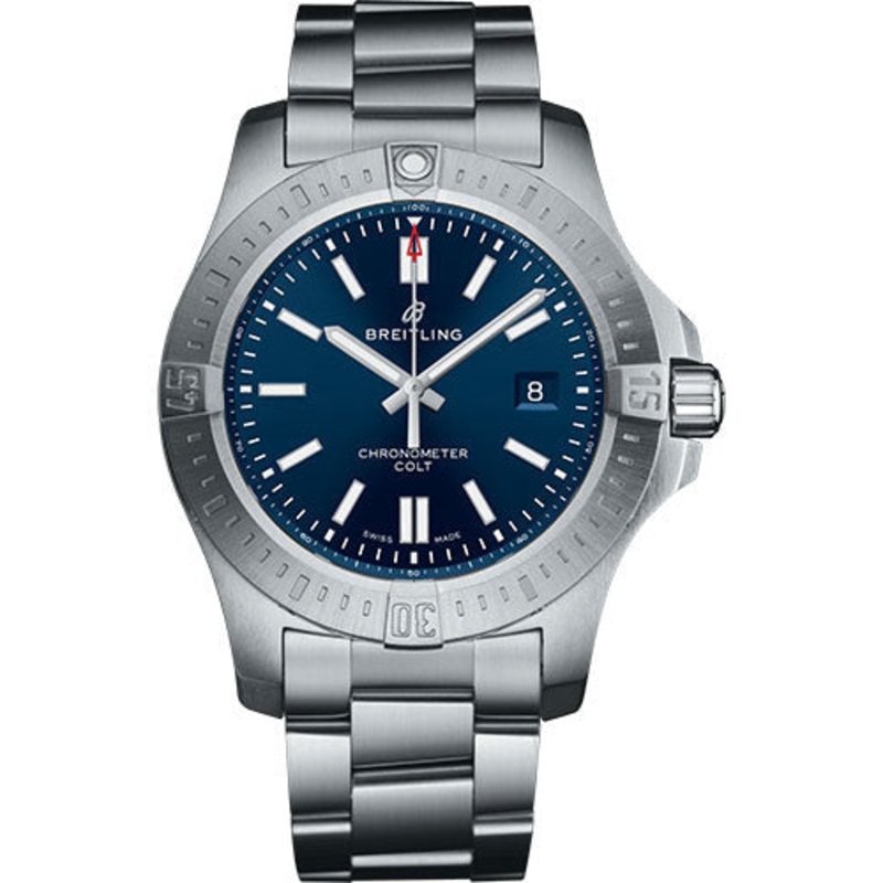 Breitling Chronomat Colt Automatic 44 Watch – Steel Case – Mariner Blue Dial – Steel Pilot Bracelet – A17388101C1A1