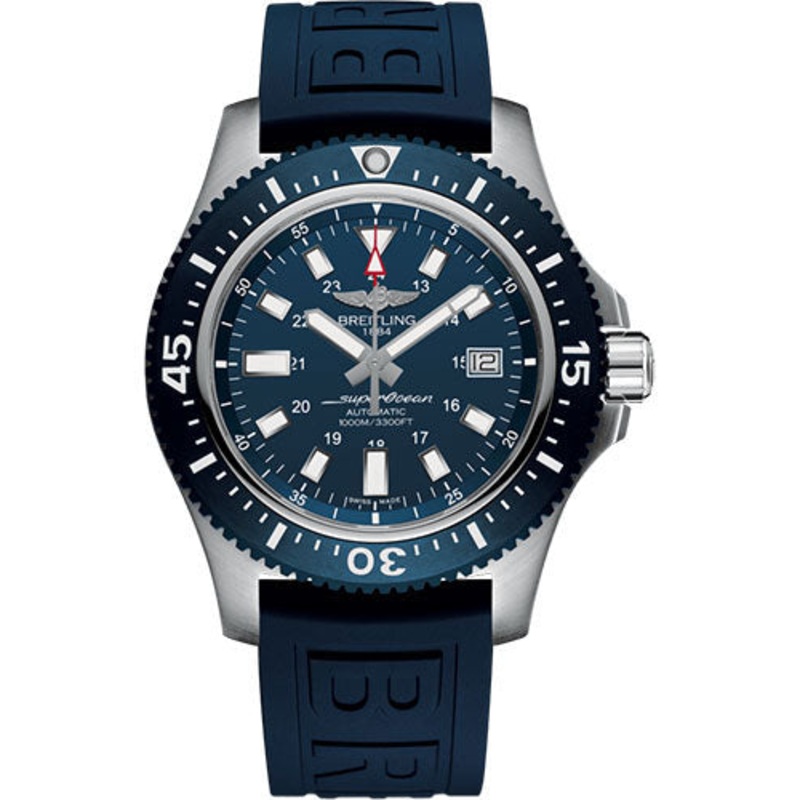 Breitling Superocean II 44 Watch – Steel – Mariner Blue Dial – Blue Ocean Racer II Strap – Tang Buckle – Y1739316/C959/158S/A20SS.1
